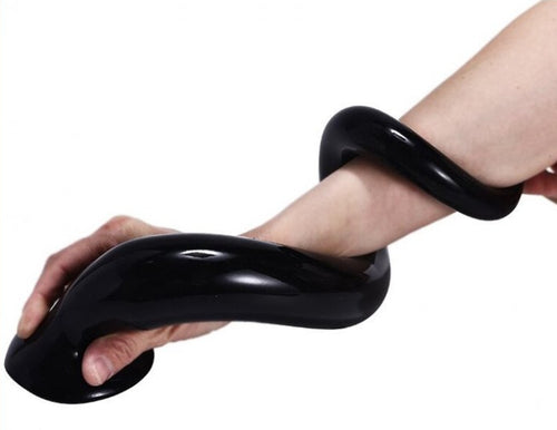 Gode long TAIL FLEX M 40 x 4.5 cm Noir