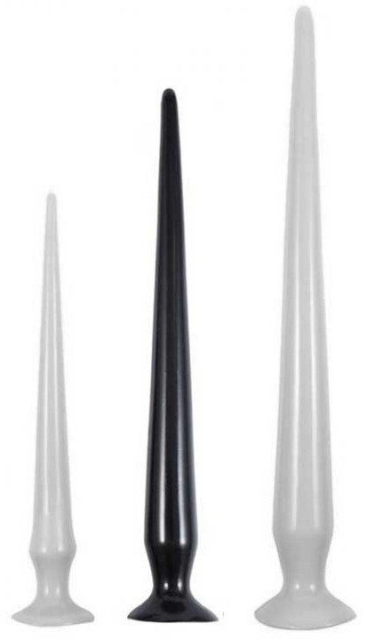 Gode long TAIL FLEX M 40 x 4.5 cm Noir