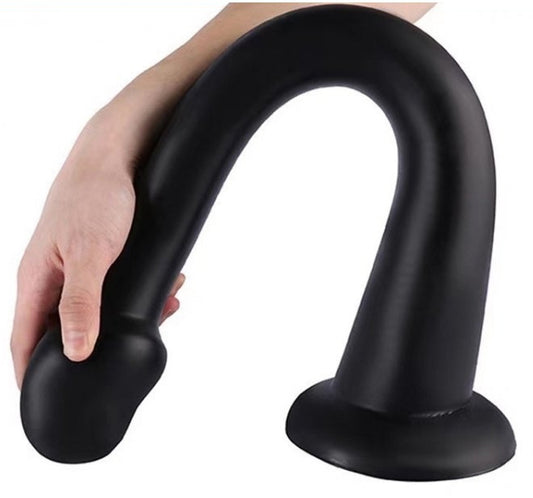 Gode long Whale Dildo M 35 x 5.5cm - Pointe 4.6cm Noir