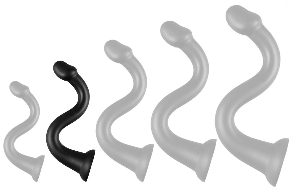 Gode long Whale Dildo M 35 x 5.5cm - Pointe 4.6cm Noir