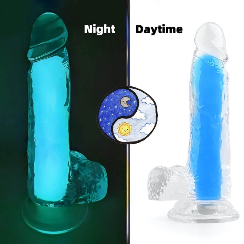 Gode phosphorescent Color Glow 15 x 4.5cm Bleu