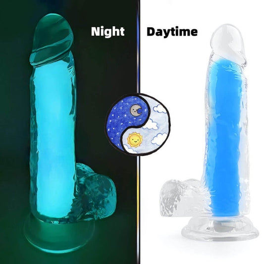 Gode phosphorescent Color Glow 15 x 4.5cm Bleu