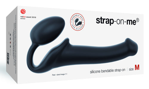 Gode plug STRAP-ON-ME Bendable M 16 x 4 cm Noir