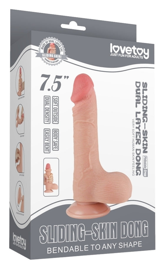 Gode réaliste avec Bourses SLIDING SKIN 13 x 3.7cm