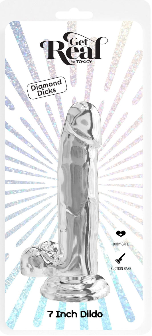 Gode Réaliste Diamond Dick 15.5 x 4cm Transparent