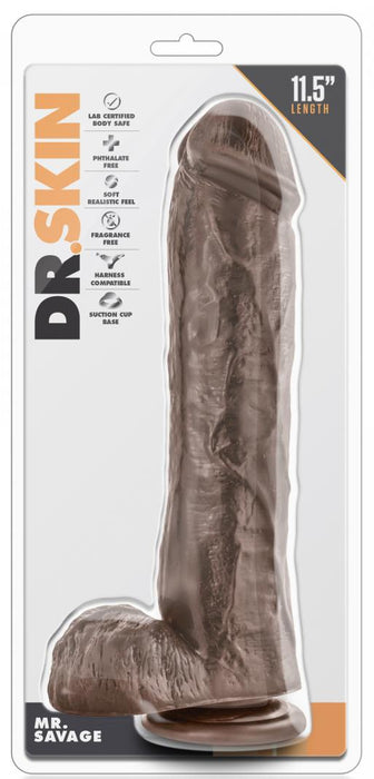 Gode réaliste Mr Savage Dr Skin 22 x5.5cm Marron