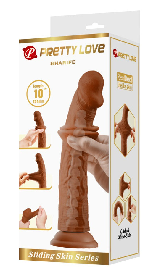 Gode réaliste Sharife 22 x 4.5 cm Marron