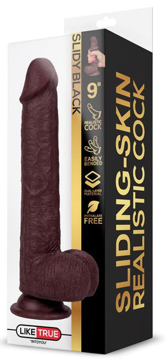 Gode réaliste Slidy Cock 17 x 4cm Marron