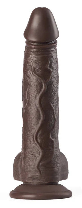 Gode Réaliste Vibrant à Poussée WARDIK 17 x 4cm Marron