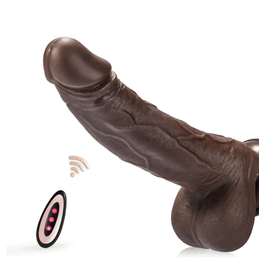 Gode Réaliste Vibrant à Poussée WARDIK 17 x 4cm Marron