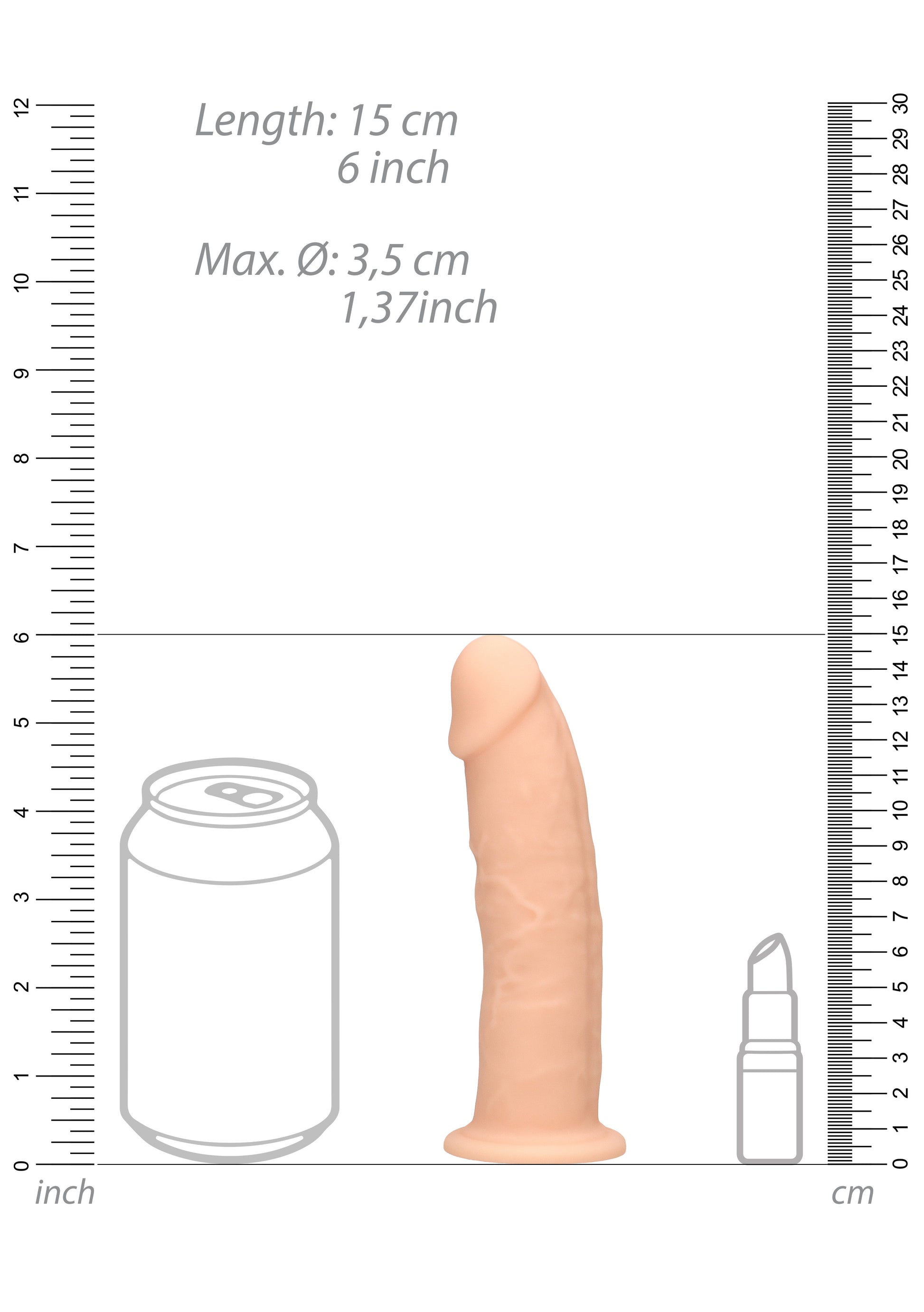 Gode Silicone Realrock 14.5 x 3.7cm