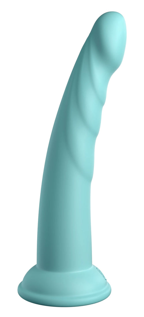 Gode silicone Slim Seven 18 x 3.6cm Turquoise