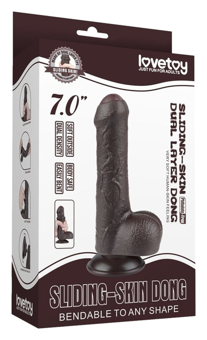 Gode Sliding Skin 12 x 3.7 cm Noir