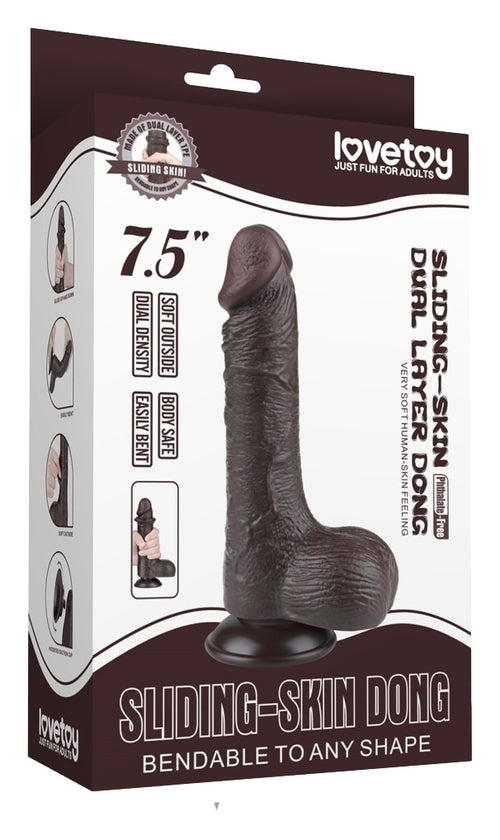Gode Sliding Skin 13 x 3.7cm Noir