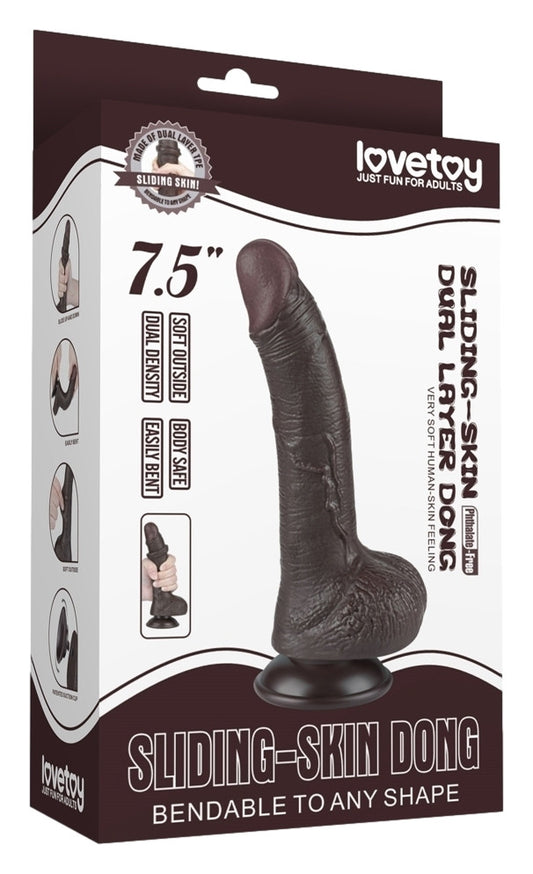 Gode Sliding Skin 14 x 3.5 cm Noir