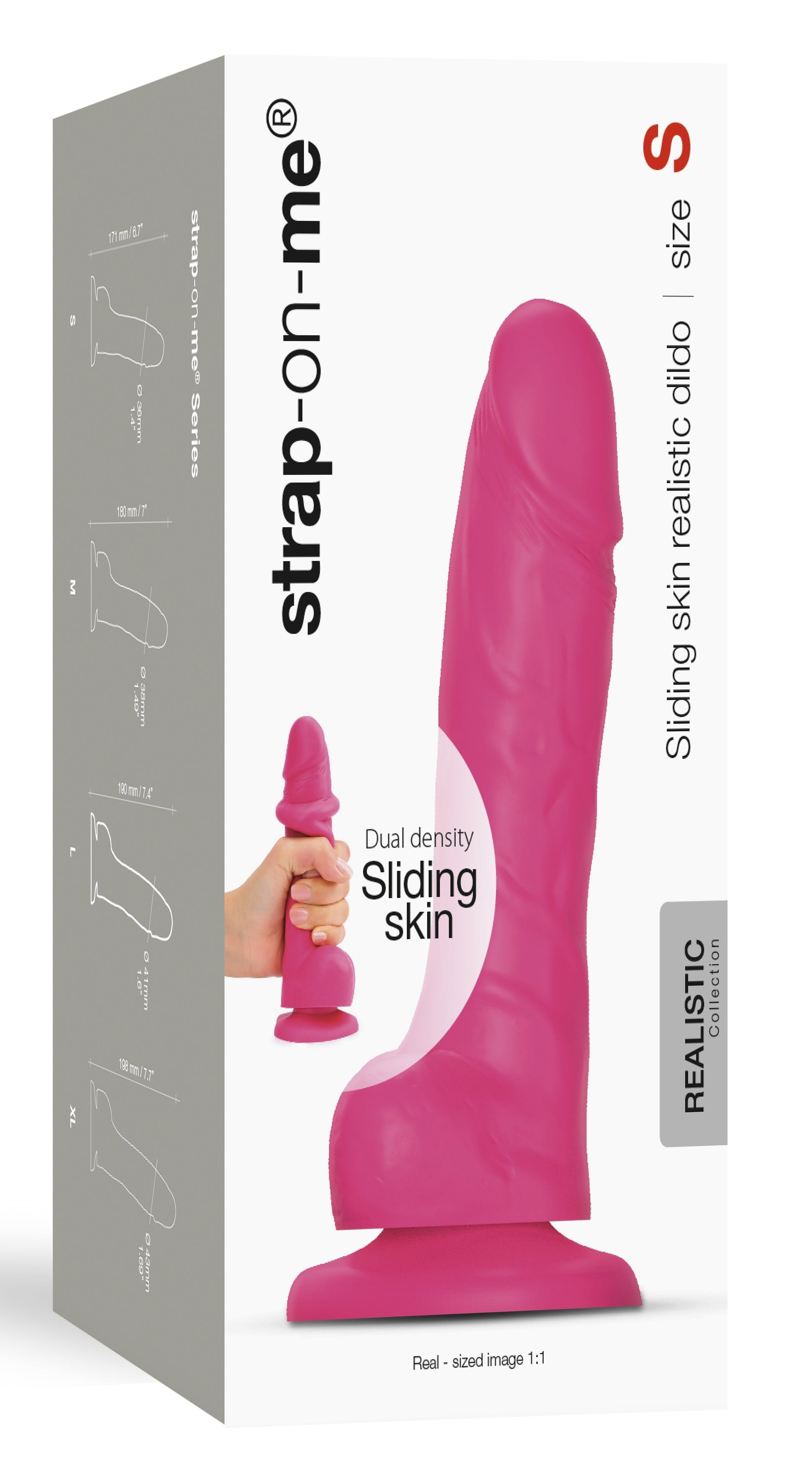 Gode Sliding Skin Strap-On-Me S 13 x 3.7cm Rose