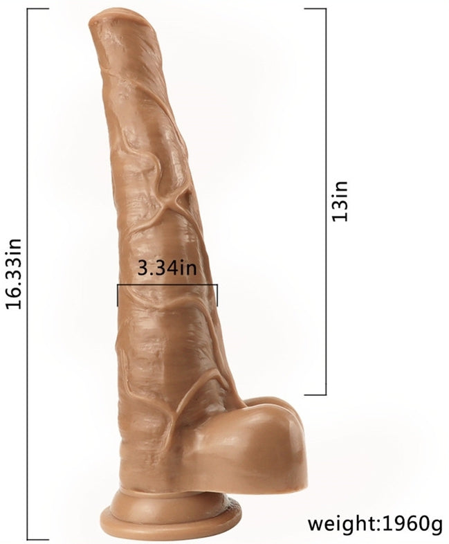 Gode StudHorse 32 x8cm Marron