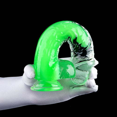 Gode transparent Jelly Mut XS 12 x 3cm Vert