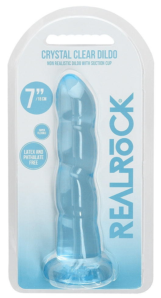 Gode Twist Crystal RealRock 16 x 4cm Bleu