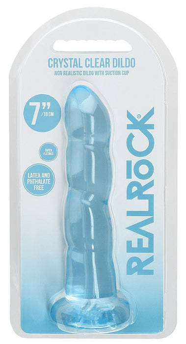 Gode Twist Crystal RealRock 16 x 4cm Bleu