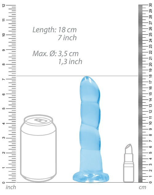 Gode Twist Crystal RealRock 16 x 4cm Bleu