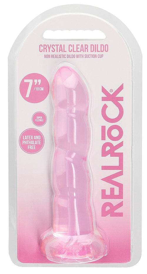 Gode Twist Crystal RealRock 16 x 4cm Rose