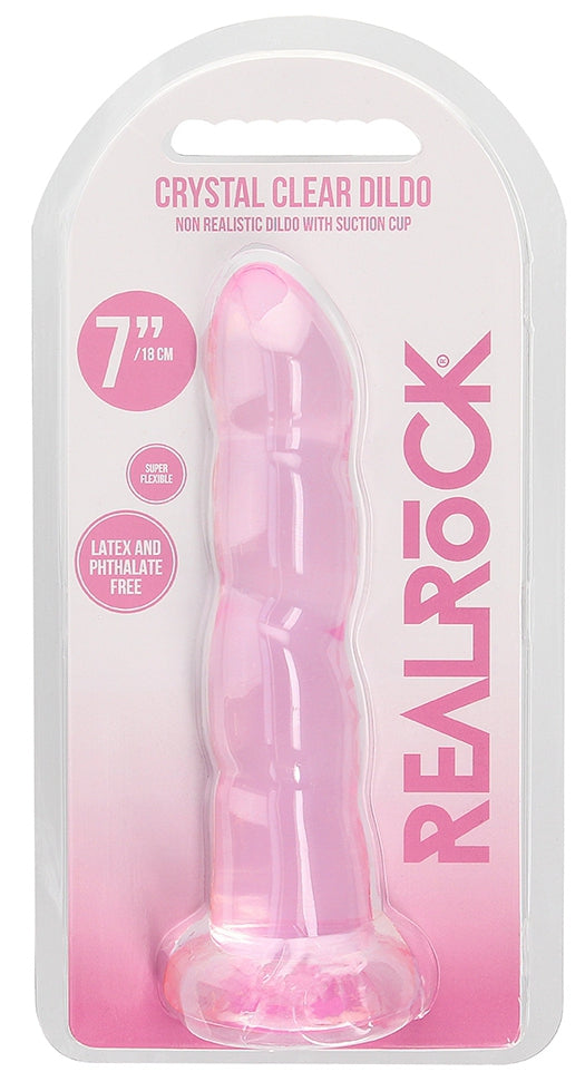 Gode Twist Crystal RealRock 16 x 4cm Rose