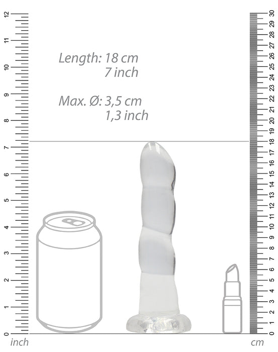 Gode Twist Crystal RealRock 16 x 4cm Transparent