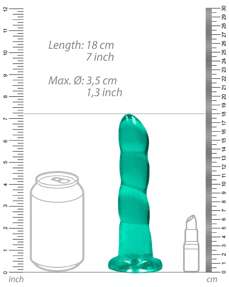 Gode Twist Crystal RealRock 16 x 4cm Vert