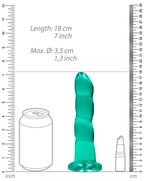 Gode Twist Crystal RealRock 16 x 4cm Vert