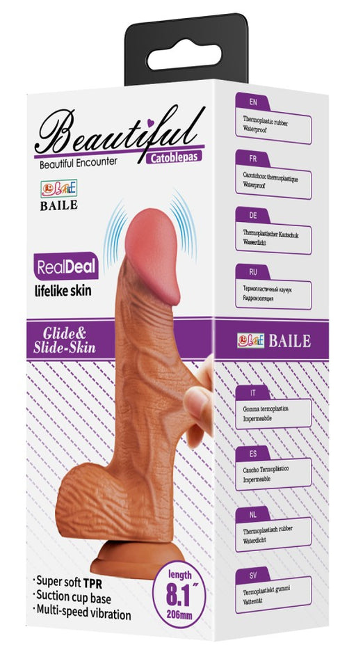 Gode Vibrant Catoblepas 14 x 4cm Marron