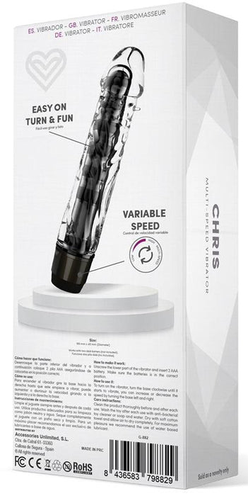 Gode vibrant Chris 14 x 3.3cm Transparent