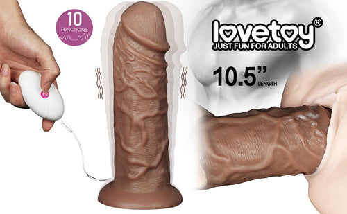 Gode vibrant Chubby Dildo 23 x 6.5 cm Marron