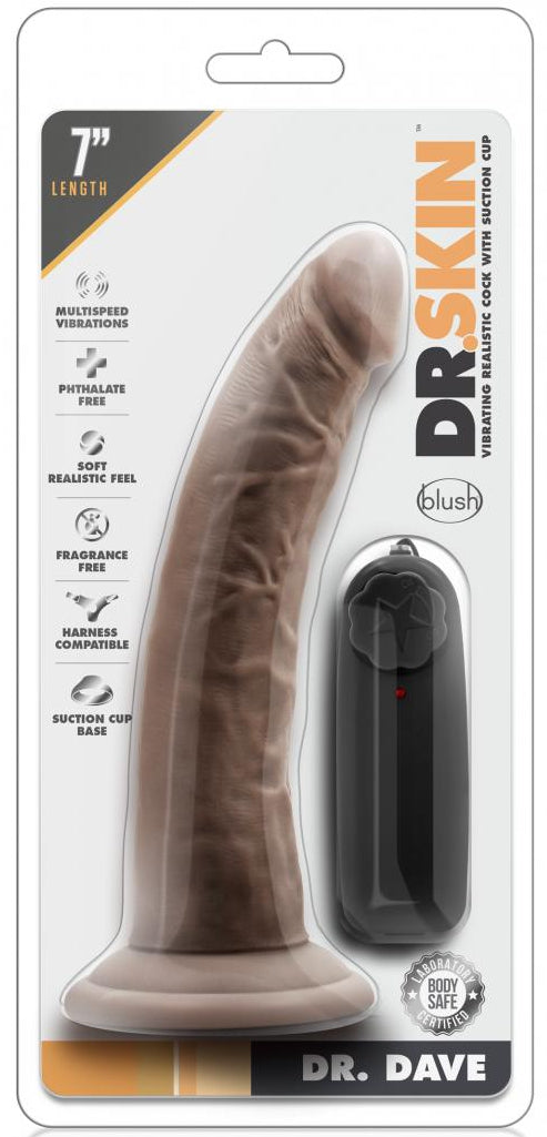 Gode vibrant Dr Dave Dr Skin 18 x 4cm Marron
