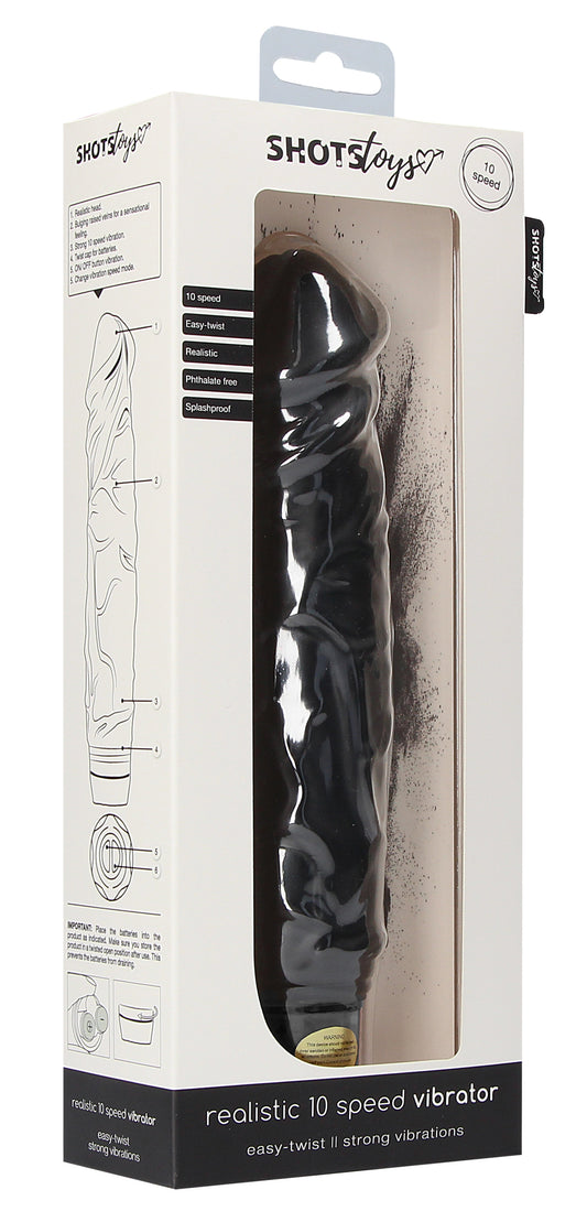 Gode vibrant Realistic 20 x 5cm Noir