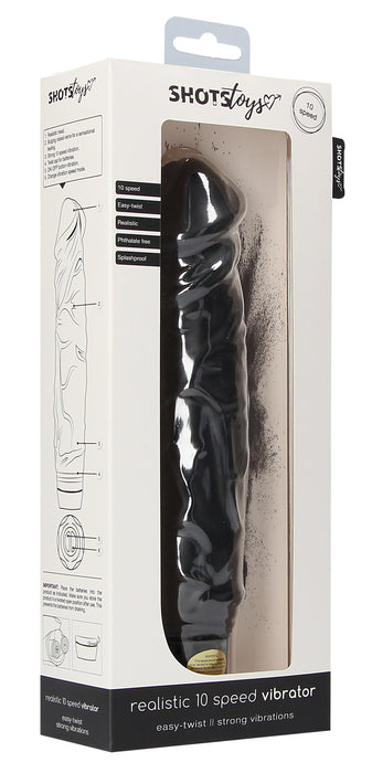 Gode vibrant Realistic 20 x 5cm Noir