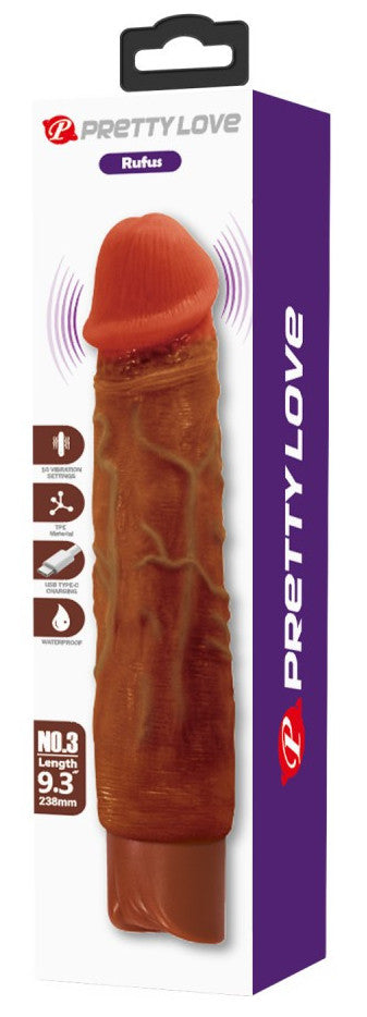 Gode vibrant Rufus Marron 20 x 4.3cm