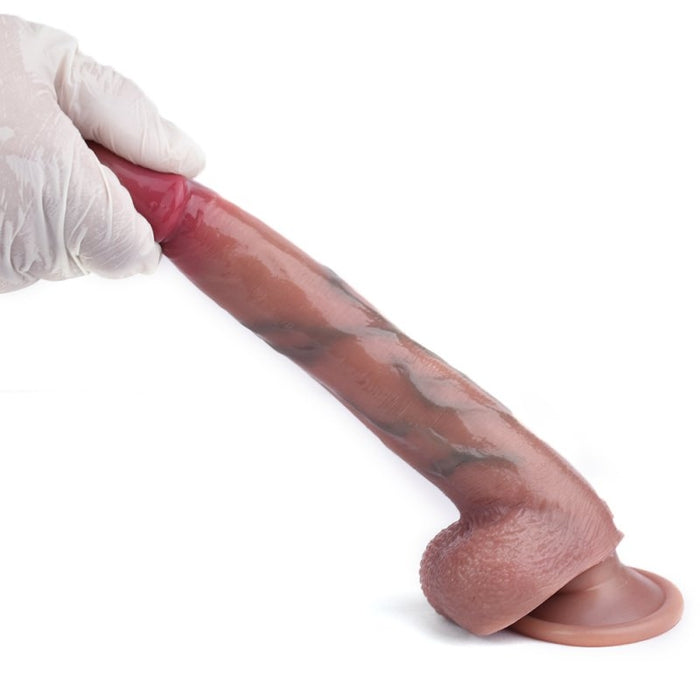 Gode Vibrant Skinnier Nico 14 x 4cm Marron