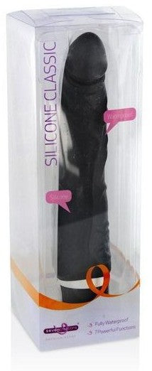 Gode vibrant Slim Silicone 15 x 4 cm Noir