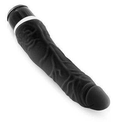 Gode vibrant Slim Silicone 15 x 4 cm Noir