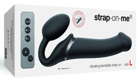 Gode Vibrant Strap-On 3 Moteurs L 16 x 3.7 cm Noir