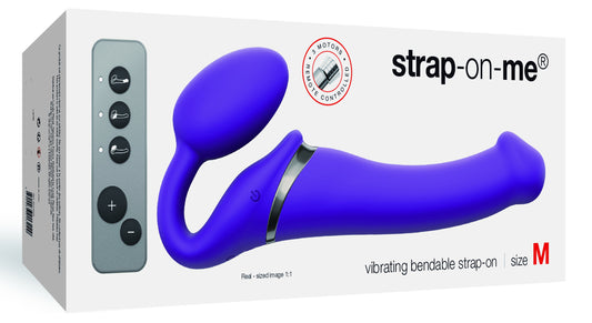 Gode vibrant STRAP-ON 3 Moteurs M 16 x 3.5 cm Violet