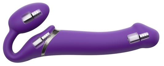 Gode vibrant STRAP-ON 3 Moteurs M 16 x 3.5 cm Violet