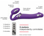 Gode vibrant STRAP-ON 3 Moteurs XL 16 x 4.5 cm Violet