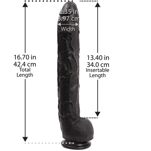 Gode XXL Dick Rambone 34 x 6.4 cm Noir
