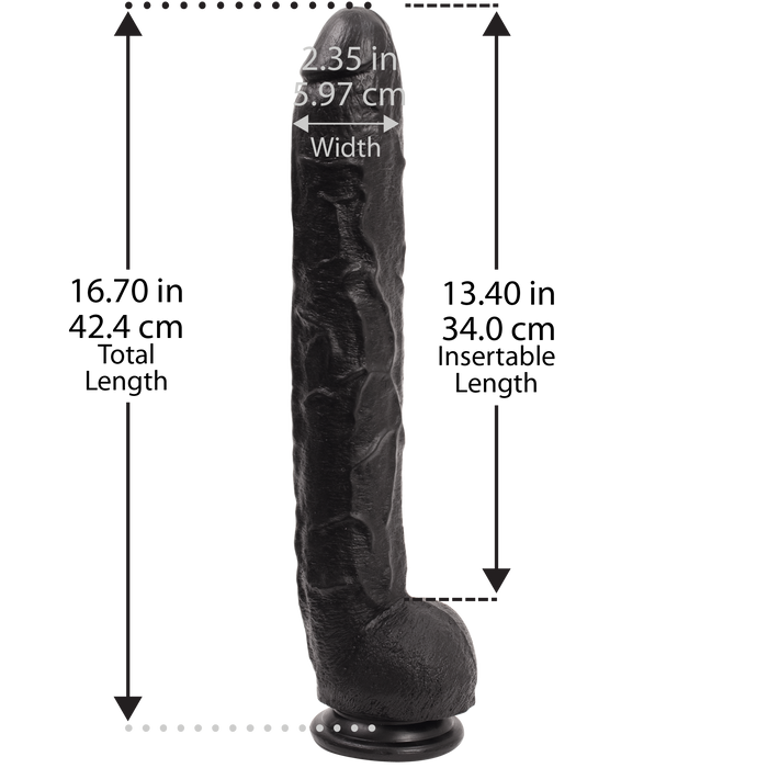 Gode XXL Dick Rambone 34 x 6.4 cm Noir