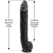 Gode XXL Dick Rambone 34 x 6.4 cm Noir