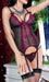 Guêpière dentelle rose