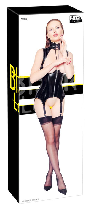 Guêpière Porte-Jarretelles VINYL BASQUE NECK Noire