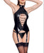 Guêpière Porte-Jarretelles VINYL BASQUE ROPE Noire